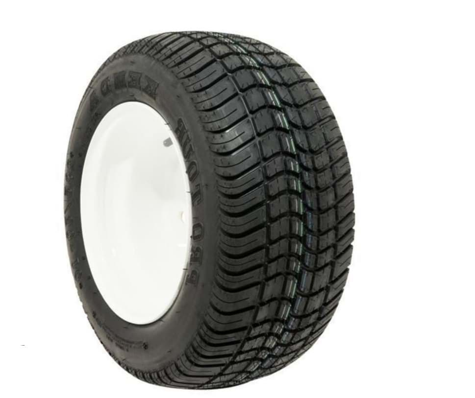 Picture of 205/50-10 Kenda Pro Tour Low-profile Tire on 10x7 White Steel Wheel (3:4 Offset)