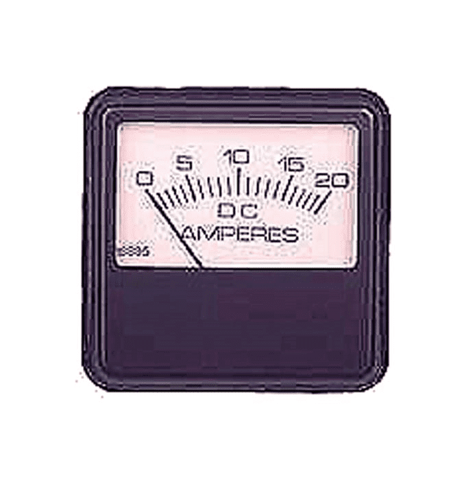 Picture of 48-volt/20 amp ammeter, square