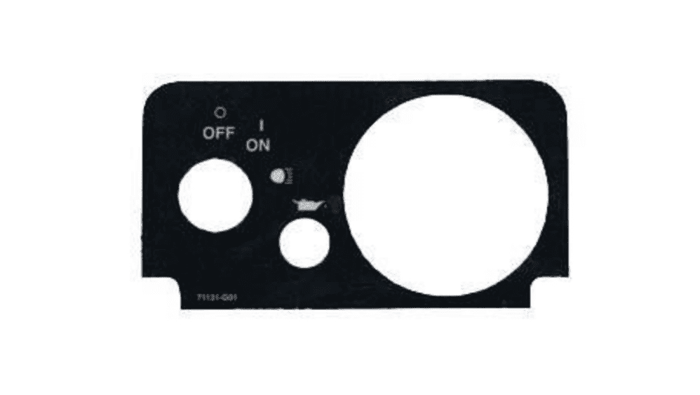 Picture of Console label for fuel & oil light